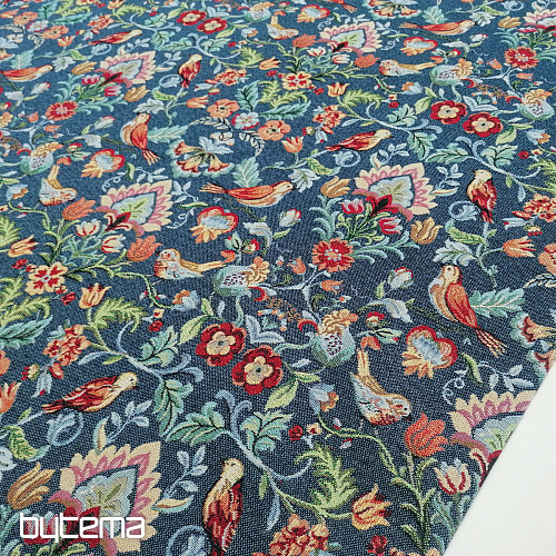 FREDA blue tapestry fabric
