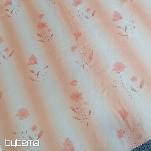 Orange curtain with flowers