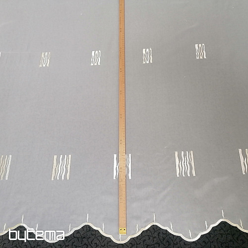 Voial cream curtain with gold embroidery