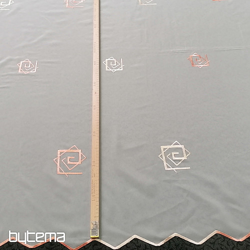 Voial cream curtain with salmon embroidery