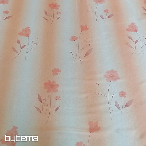 Orange curtain with flowers