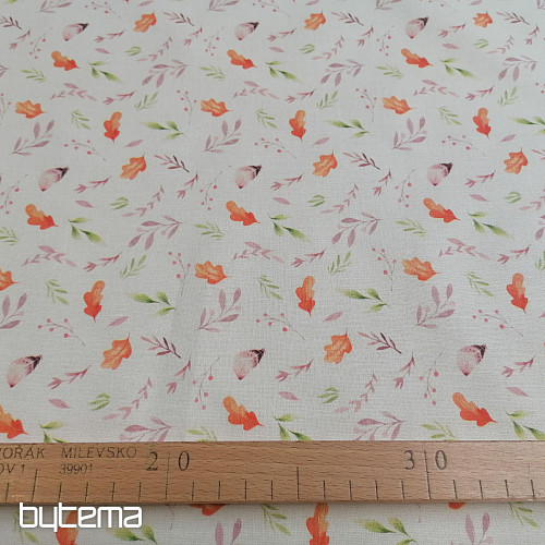 Cotton fabric LEAVES