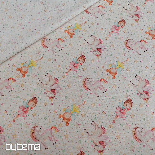 Cotton fabric Fairies and unicorns