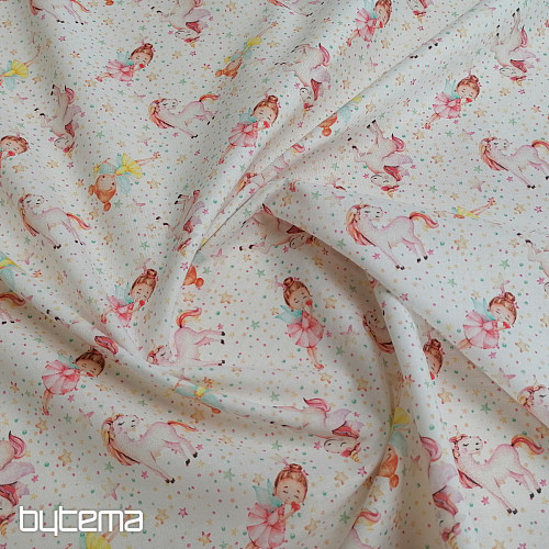Cotton fabric Fairies and unicorns