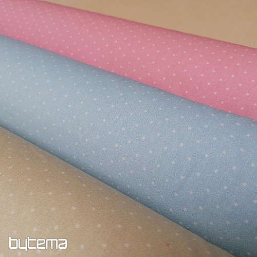 Cotton fabric polka dot light blue