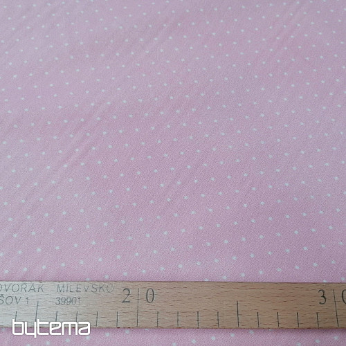 Pink polka dot cotton fabric