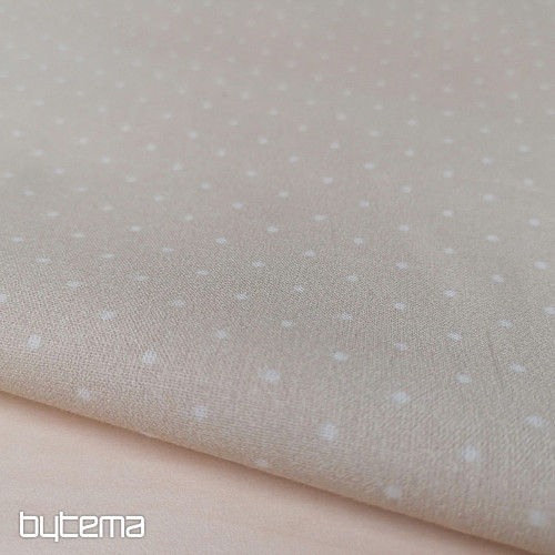 Cotton fabric polka dot beige 2nd quality