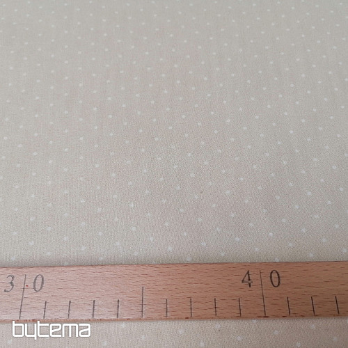 Cotton fabric polka dot beige 2nd quality