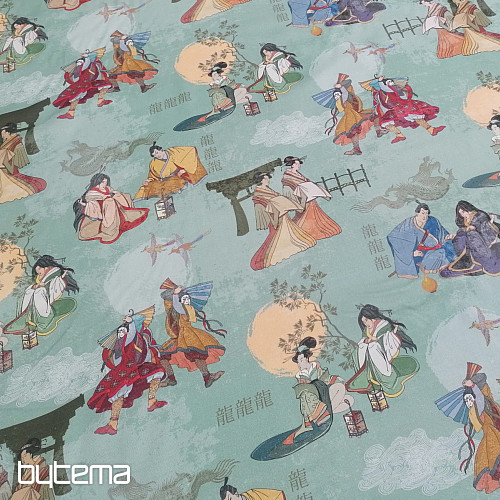 Decorative fabric JAPAN GREEN