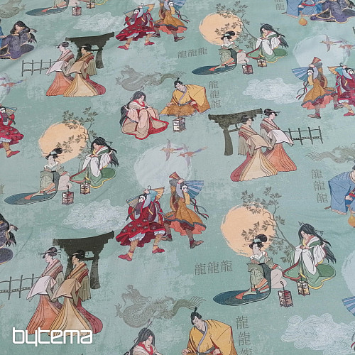 Decorative fabric JAPAN GREEN