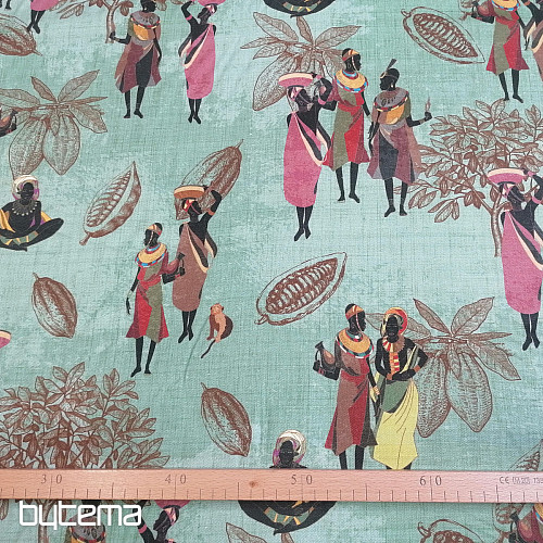 Decorative fabric Africa green