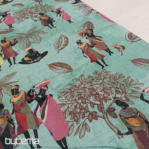 Decorative fabric Africa green