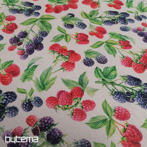 Decorative fabric Raspberries and blackberries
