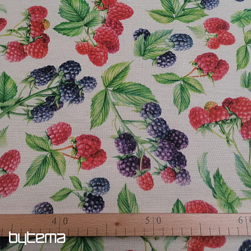 Decorative fabric Raspberries and blackberries