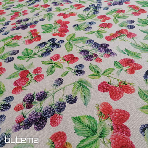 Decorative fabric Raspberries and blackberries