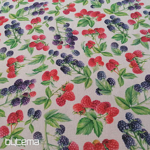 Decorative fabric Raspberries and blackberries