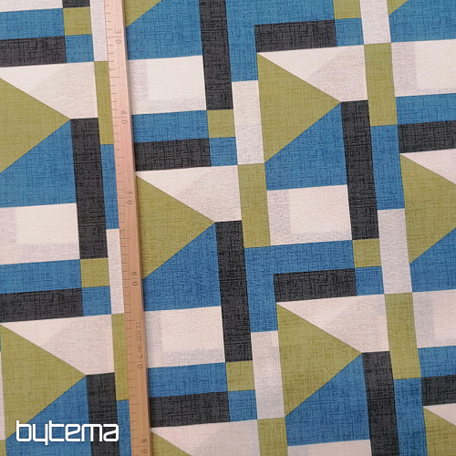Geo blue decorative fabric