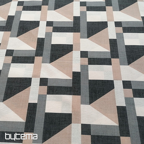 Geo gray decorative fabric