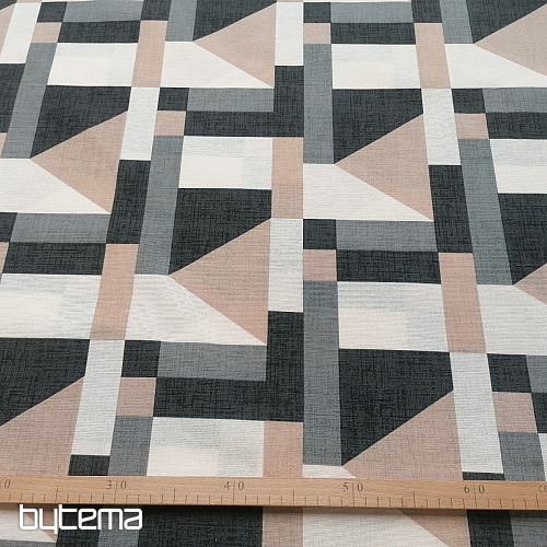 Geo gray decorative fabric