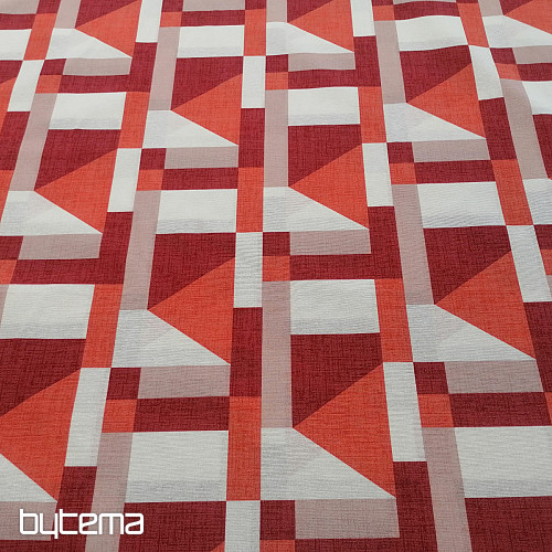 Geo red decorative fabric