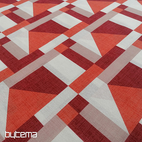 Geo red decorative fabric