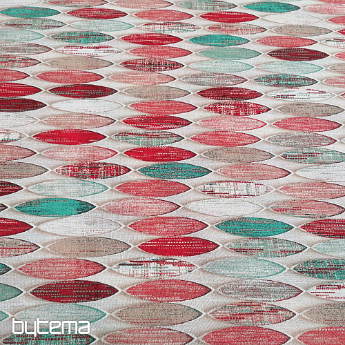 Decorative fabric Surf red-turquoise