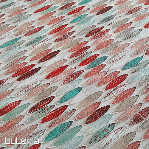 Decorative fabric Surf red-turquoise