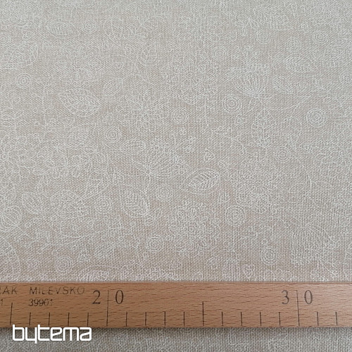 Decorative fabric Neon flowers white