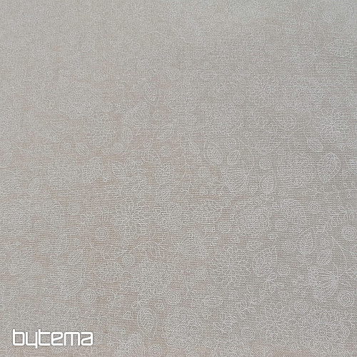 Decorative fabric Neon flowers white
