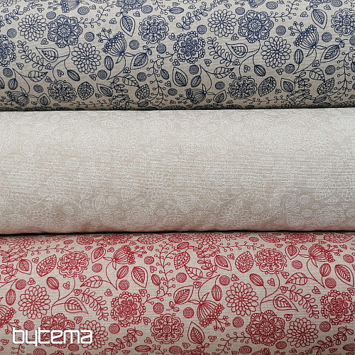 Decorative fabric Neon flowers white
