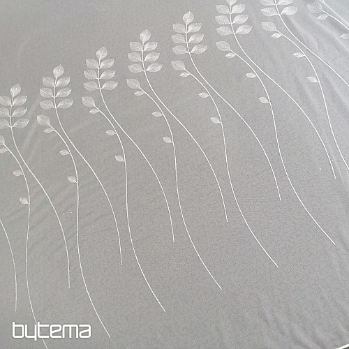 White curtain with gray leaves 539/500/290