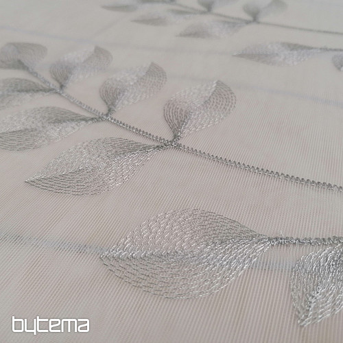 White curtain with gray leaves 539/500/290