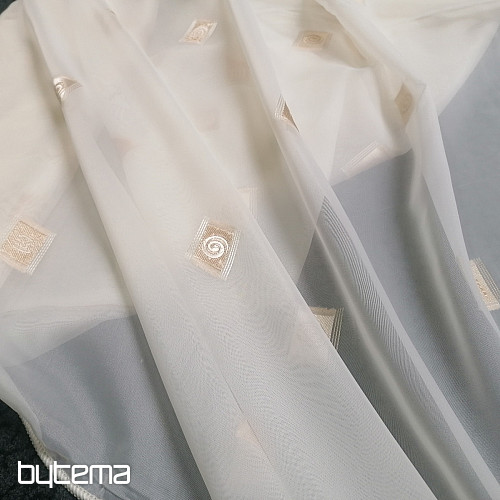 Voial cream curtain with gold embroidery II