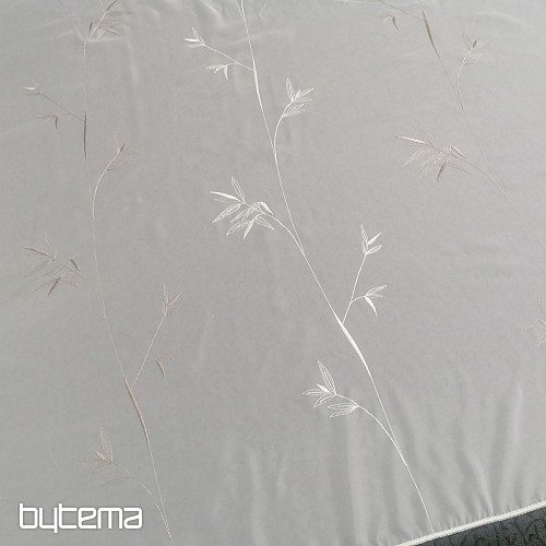 Luxury embroidered curtain GERSTER 11757 white