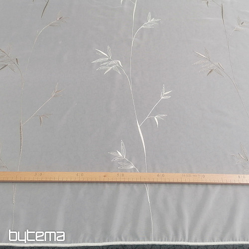 Luxury embroidered curtain GERSTER 11757 white