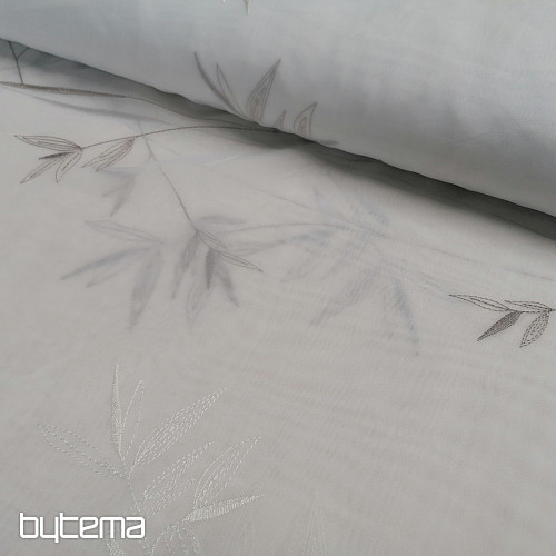 Luxury embroidered curtain GERSTER 11757 white