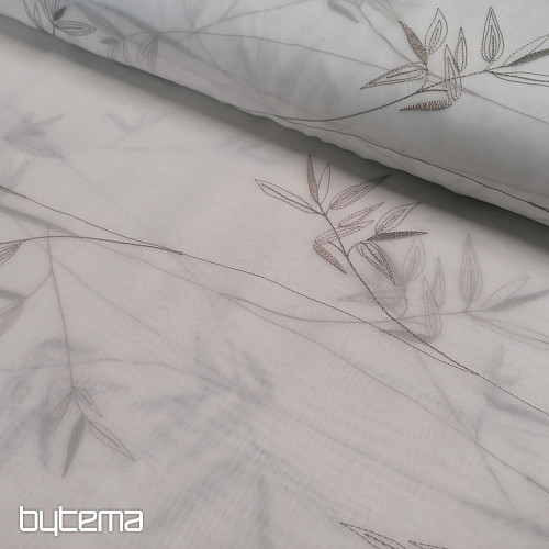 Luxury embroidered curtain GERSTER 11757 white