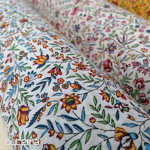 Cotton fabric INDIENE yellow-green