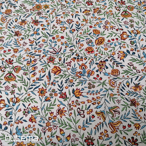 Cotton fabric INDIENE yellow-green