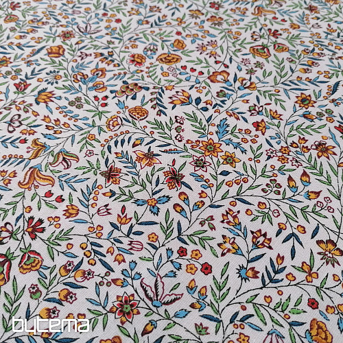 Cotton fabric INDIENE yellow-green