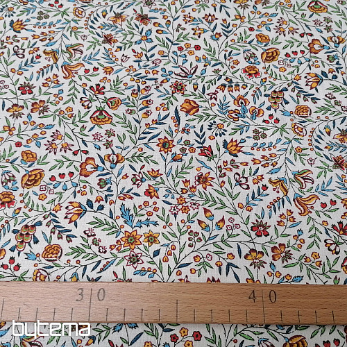 Cotton fabric INDIENE yellow-green