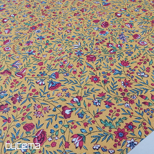 Indiene yellow cotton fabric
