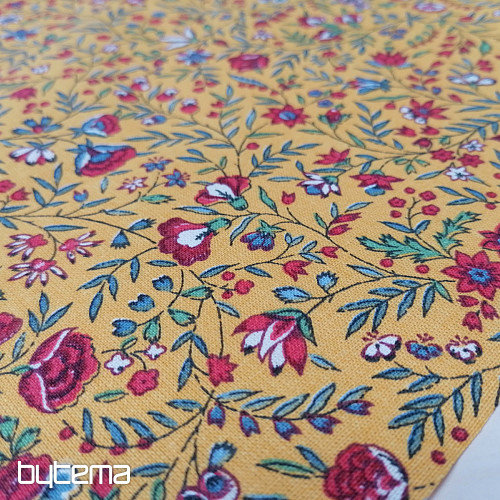 Indiene yellow cotton fabric