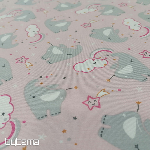 Cotton jersey ELEPHANT pink