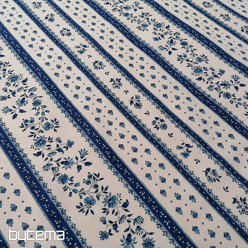 Cotton fabric MAJOLIKA blue stripe