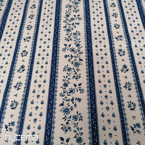 Cotton fabric MAJOLIKA blue stripe