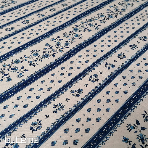 Cotton fabric MAJOLIKA blue stripe