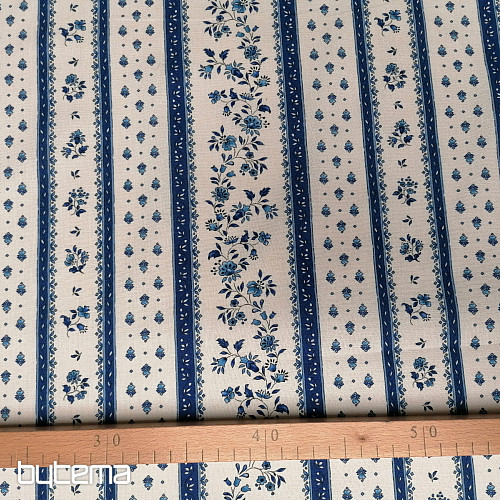 Cotton fabric MAJOLIKA blue stripe