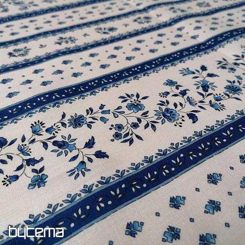 Cotton fabric MAJOLIKA blue stripe