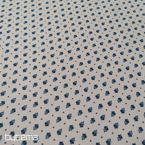 Cotton fabric MAJOLIKA blue ornament